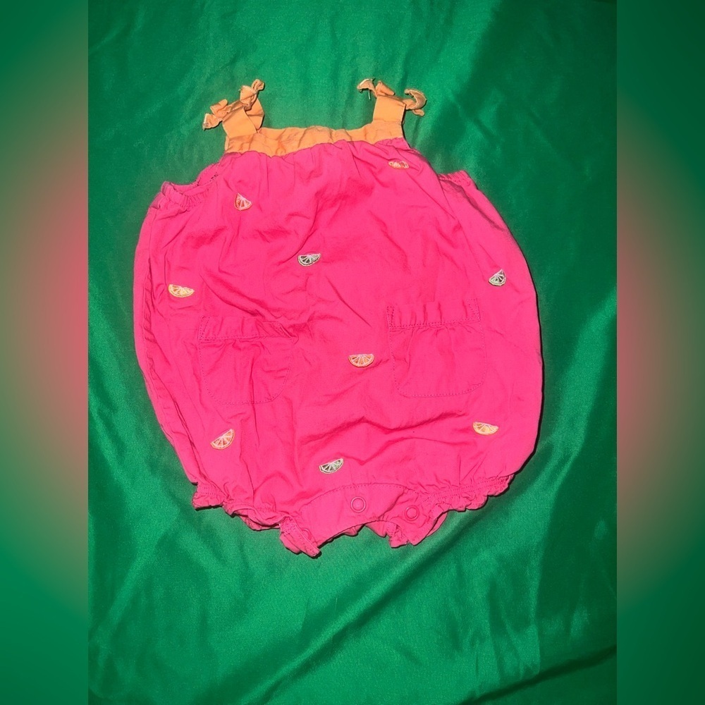 Carter's Orange and Pink Baby Romper Outfit 3 Months